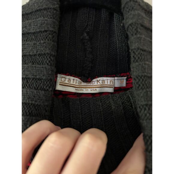 Vintage Delia‎ Mckain Nordic Cotton Turtleneck Sweater Size M - Picture 4 of 6